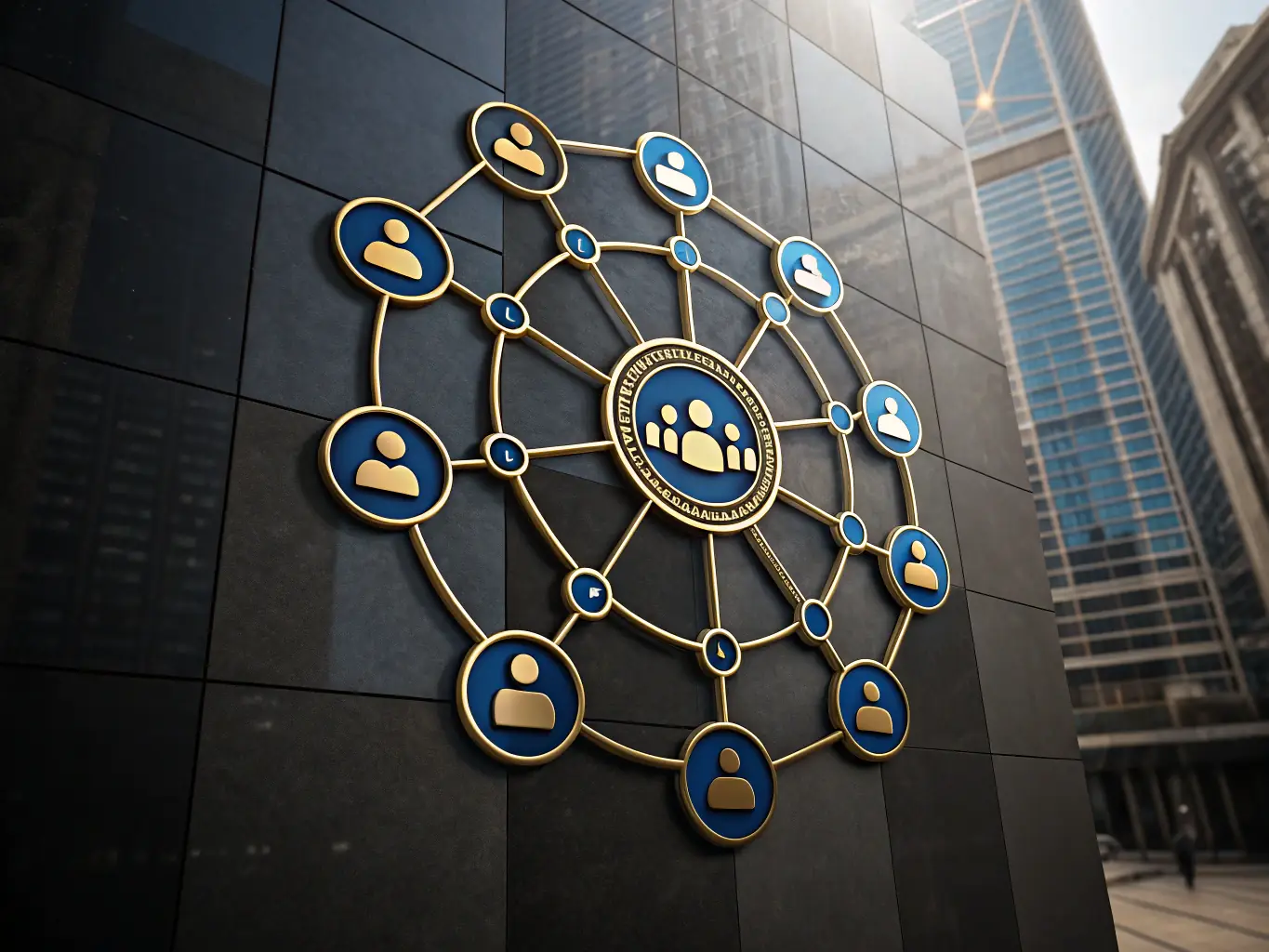 A clean, modern icon representing industry sectors, such as interconnected nodes or a stylized globe, symbolizing diverse industries and strategic reach.