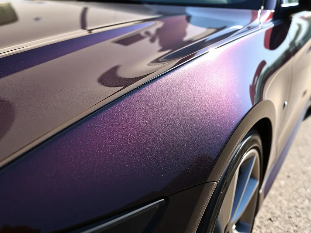 A gleaming car with a ceramic coating, showcasing the protective and aesthetic benefits of Zane's Detailing's ceramic coating service. The image should convey shine and protection.