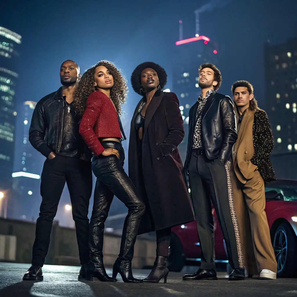 A diverse group of actors standing together, representing different ethnicities and backgrounds, ready for a casting call. The image should convey professionalism and creativity.