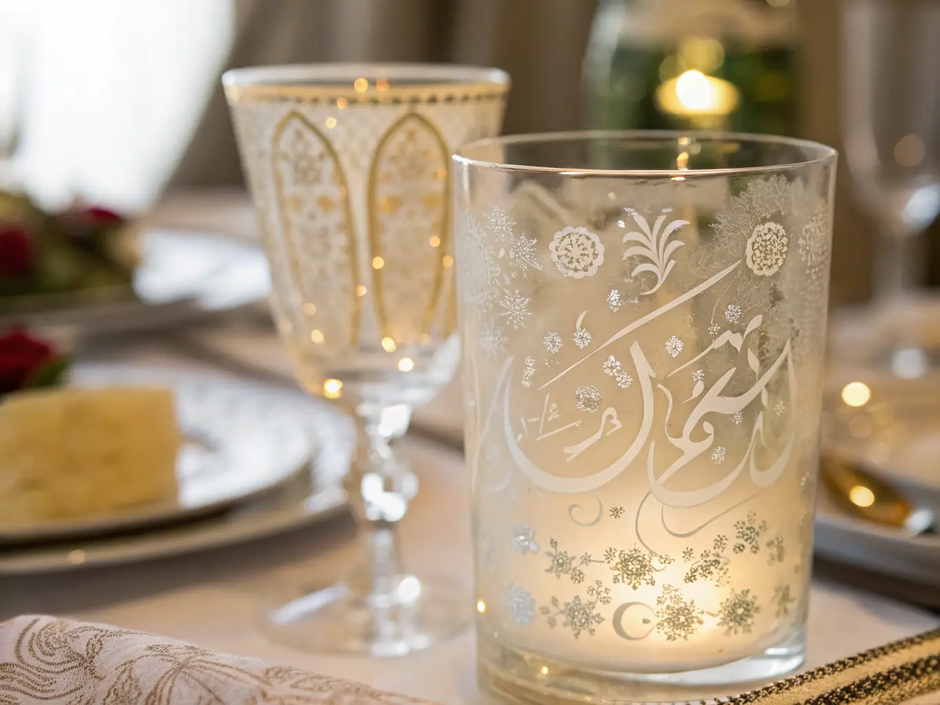 A beautifully etched glassware product showcasing personalized monogram and quote, perfect for gifts and special occasions.