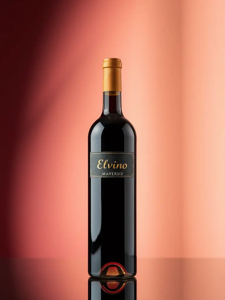 A bottle of red wine from Elvino winery.