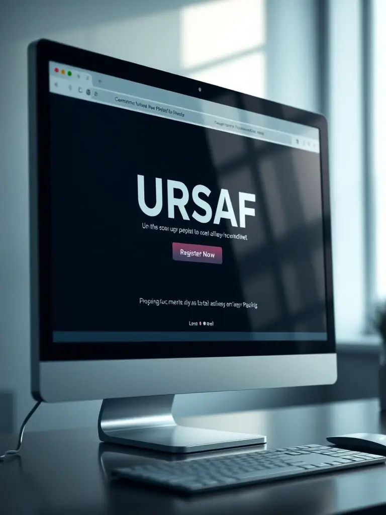 A screenshot of the autoentrepreneur.urssaf.fr homepage, highlighting the registration button or link. The image should be clear and easy to understand, guiding users to the correct starting point.
