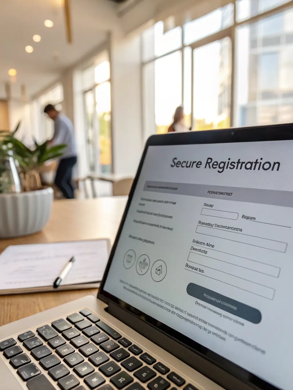 A screenshot of the online registration form on the URSSAF website, with key fields highlighted. The image should show the type of information required, such as personal details and business activity.