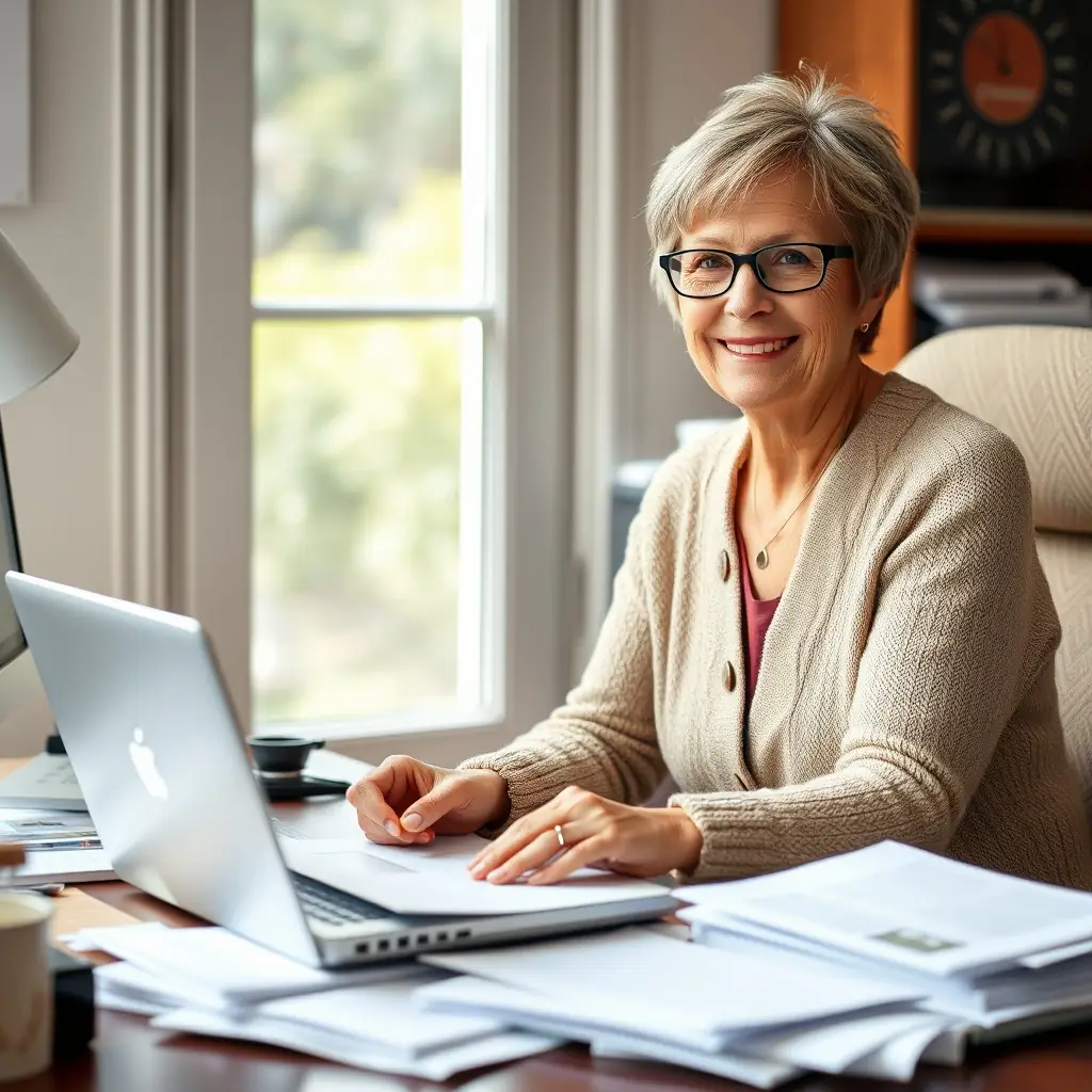 Isabelle is a middle-aged woman with glasses and a professional appearance, always efficient and helpful in managing club affairs.