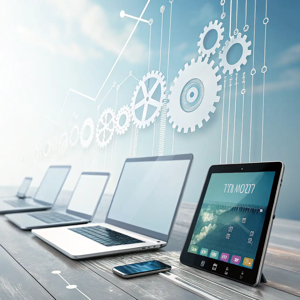 A digital illustration depicting a rapidly progressing timeline, showing website elements being built and deployed within a 48-hour period. The image should convey speed, efficiency, and a modern, digital aesthetic.