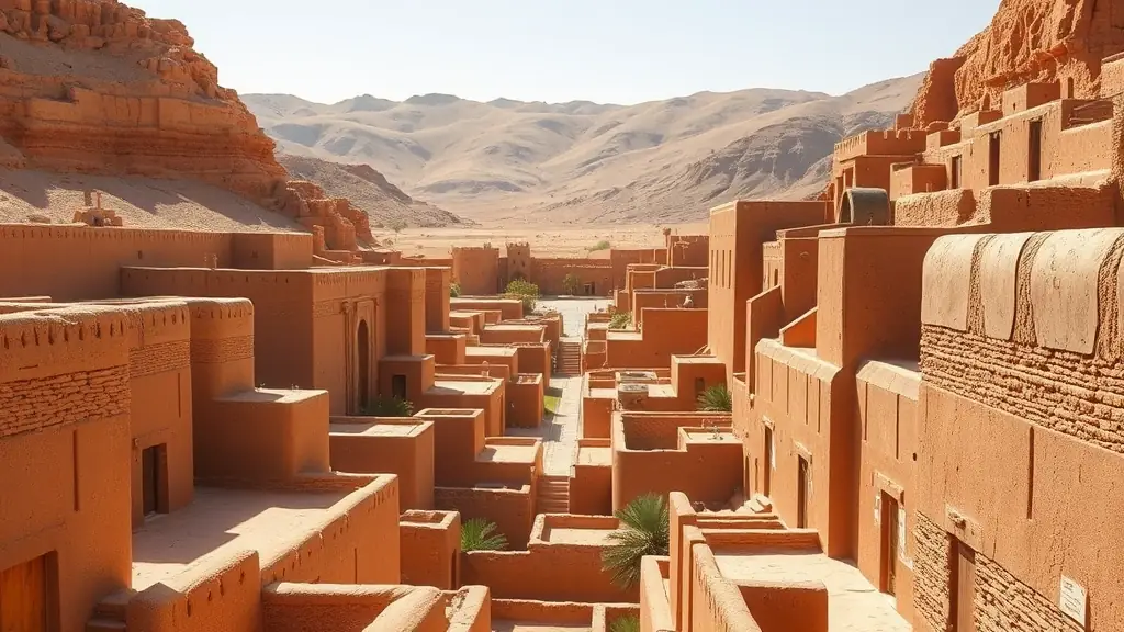 A view of Ait Benhaddou, a fortified village and UNESCO World Heritage site.