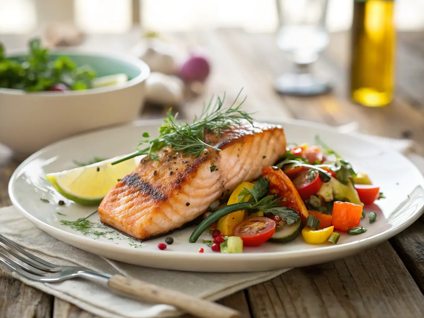 A vibrant shot of entrees, highlighting 15 diverse options such as grilled salmon, steak, pasta, and vegetarian dishes, beautifully plated.