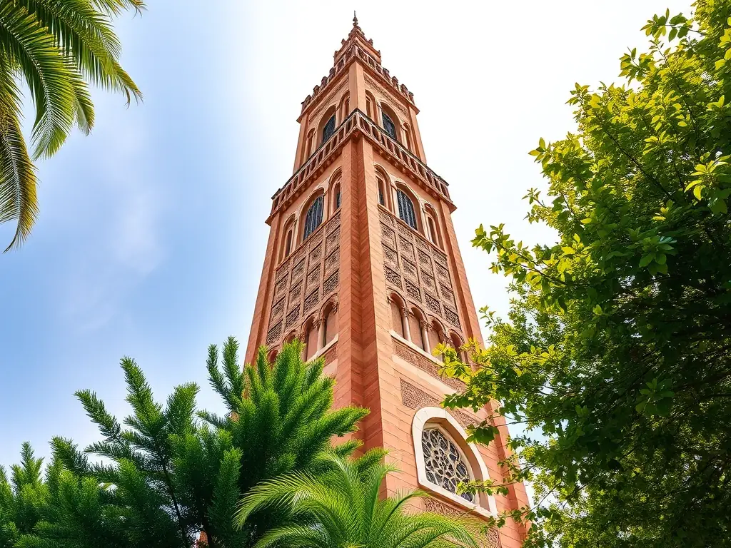 A view of the Hassan Tower in Rabat, showcasing its historical significance and intricate details.