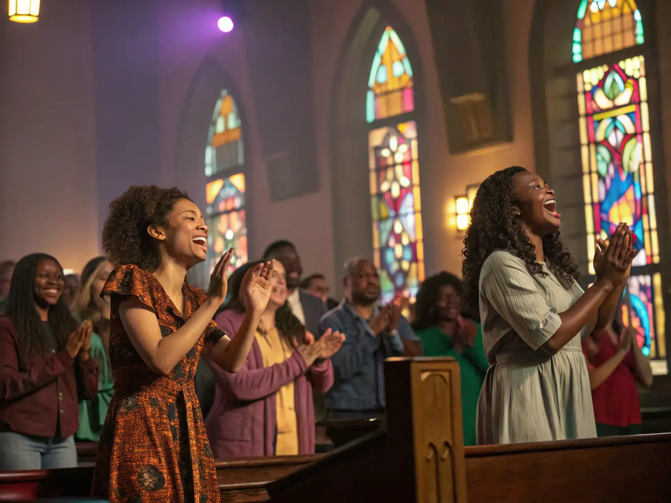 Photo of a lively community concert in the church, emphasizing engagement and cultural celebration
