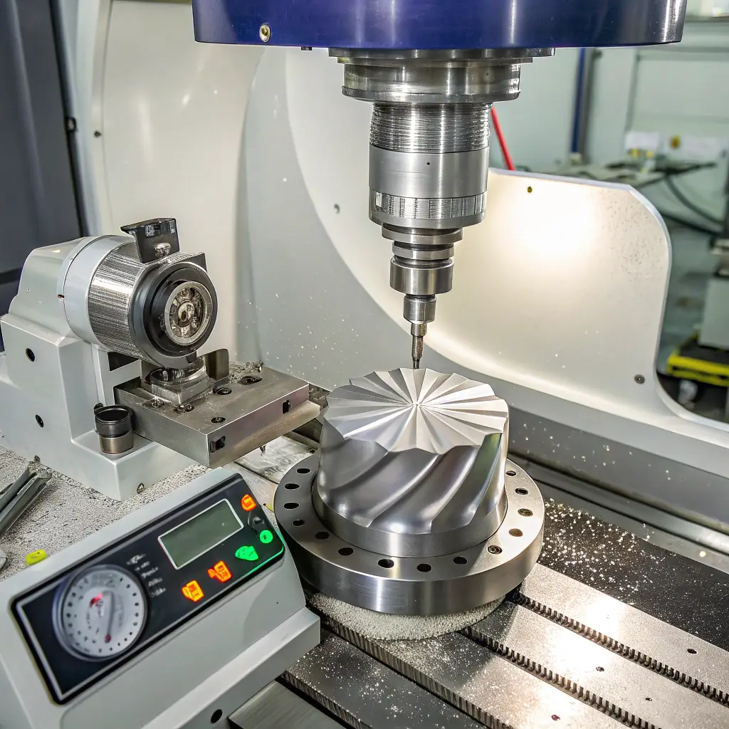 A high-quality, detailed image of advanced CNC machinery in operation at Changsha Xiangtao Precision Technology Co., Ltd.'s factory, showcasing precision component manufacturing.
