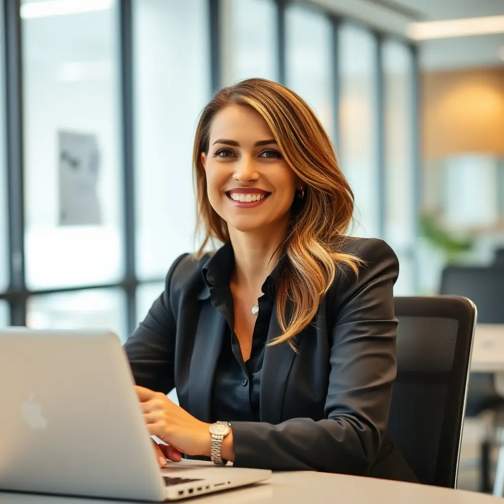 A woman with a friendly smile, dressed in a professional blouse.