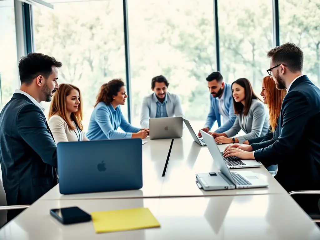A professional, modern image of a business consultation or a digital marketing team collaborating, emphasizing trust and expertise
