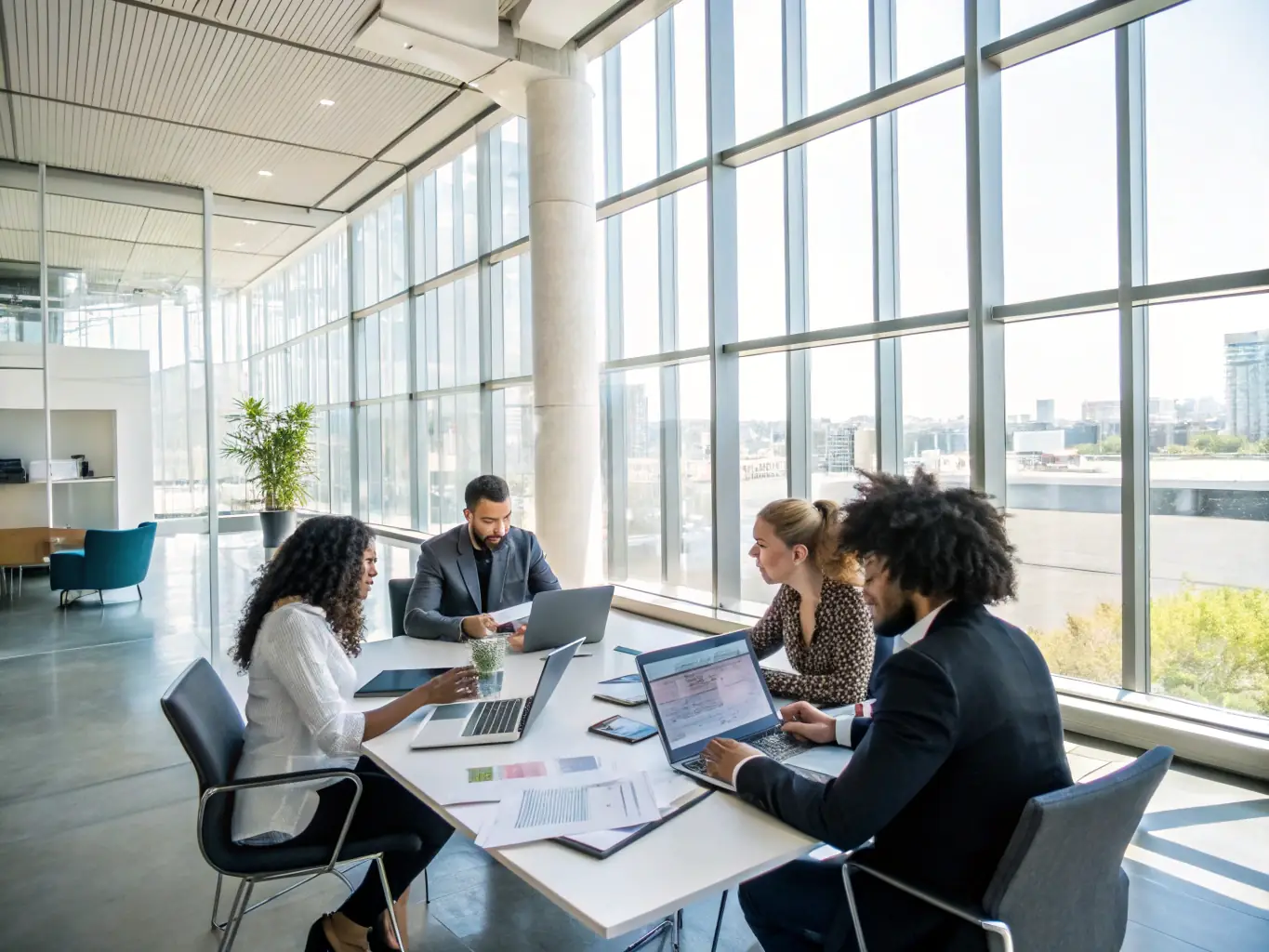 An educational and motivational image showing professionals engaging in communication training or coaching, emphasizing positive workplace interactions