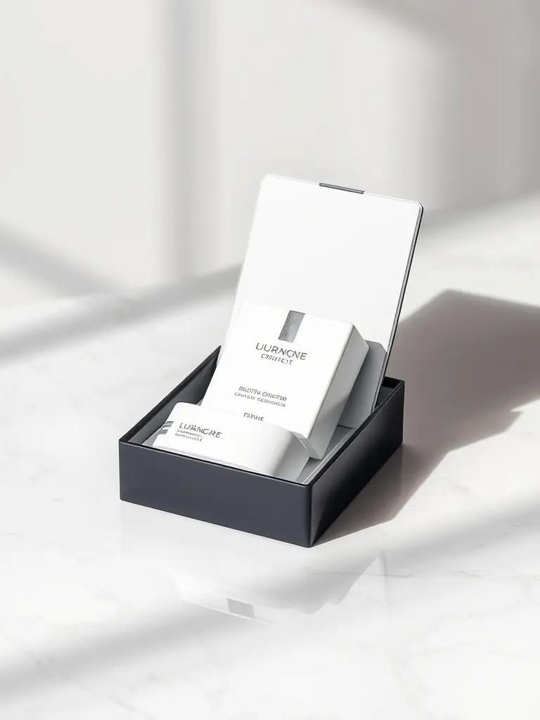 A close-up shot of various beautifully designed soap packaging options, showcasing different sizes, materials, and branding elements, arranged on a clean, modern surface.