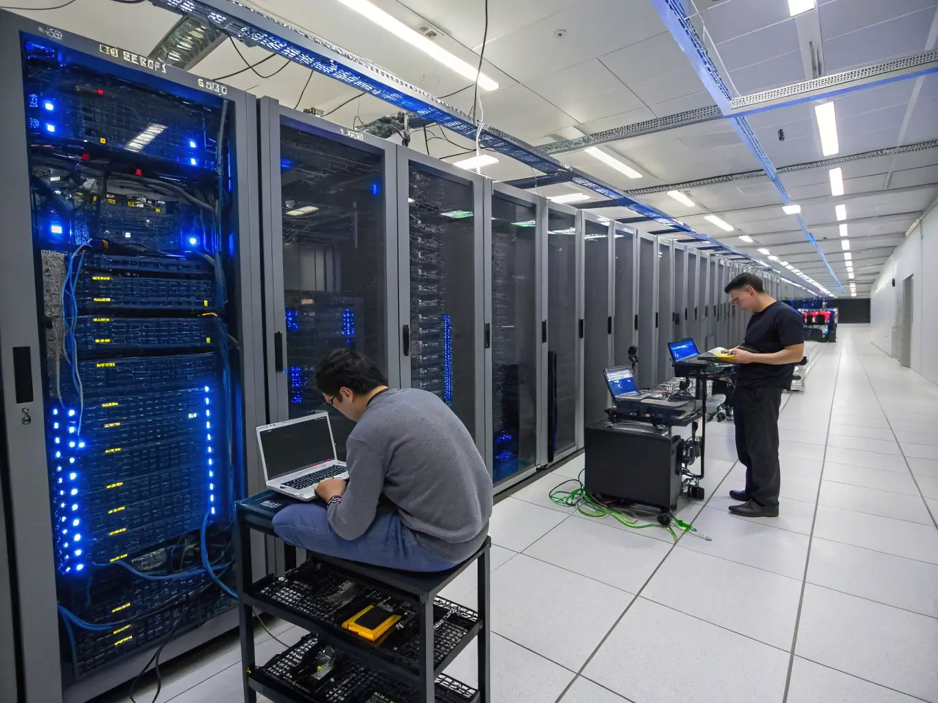 Advanced cloud and ICT infrastructure with data centers and network management visuals, emphasizing CELINTECH's digital capabilities.