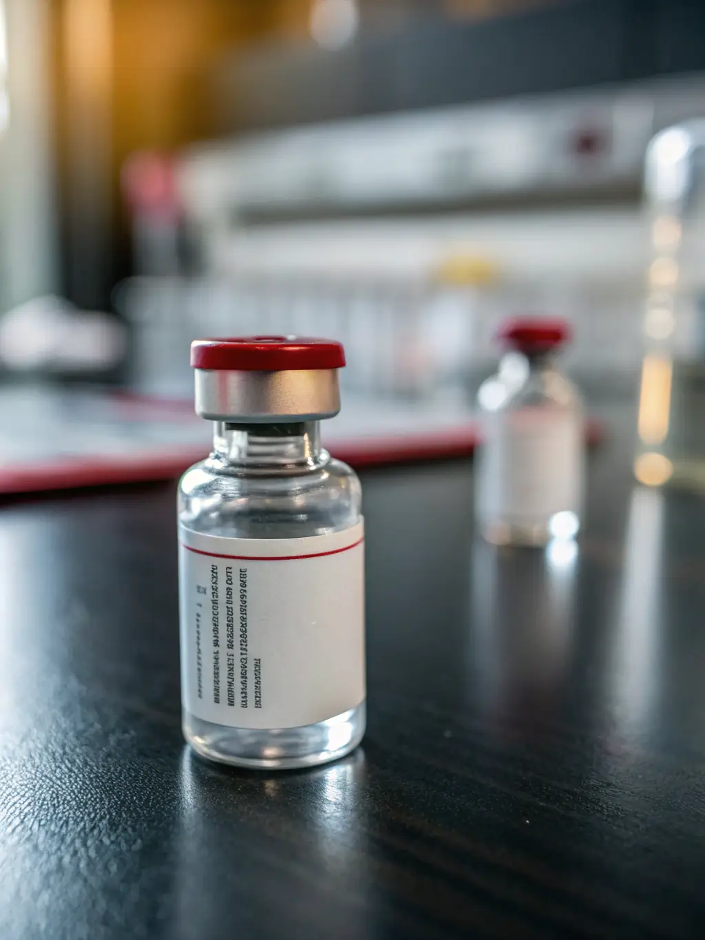 A close-up shot of a vial of HemoGuard-Safe, showcasing its unique formulation and pathogen-free characteristics.