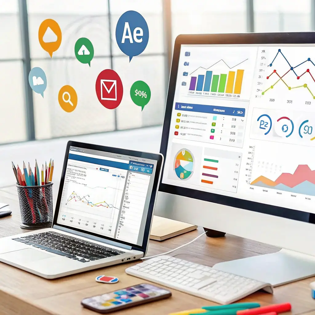 A visually appealing image showcasing a successful remarketing campaign for a digital product, highlighting increased sales and customer engagement.
