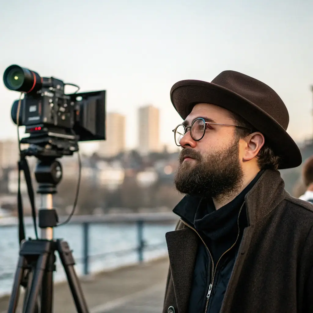 John has short brown hair and a neatly trimmed beard, and he is wearing a blue button-down shirt.