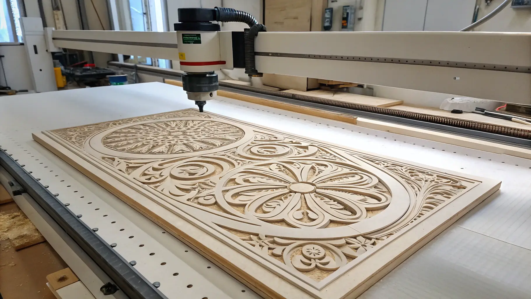 A detailed, high-resolution image showcasing a complex millwork drawing created with Cabinet Vision, highlighting the precision and clarity of the design. The image should convey the level of detail that bymillwork provides in its CNC-ready drawings.