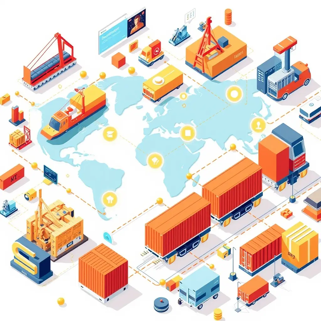 An illustration depicting a global network of beverage distribution, highlighting the interconnectedness and efficiency of 1st Choice ChannelX's supply chain, powered by UPM.