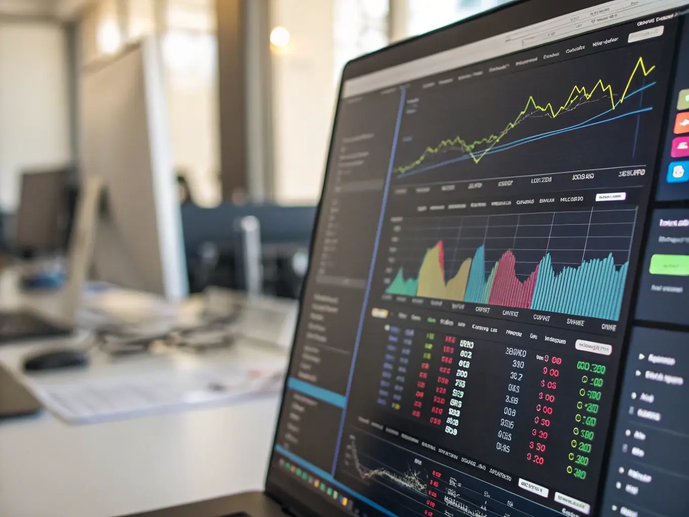 Visual representation of data dashboards and AI-powered marketing analytics in action.