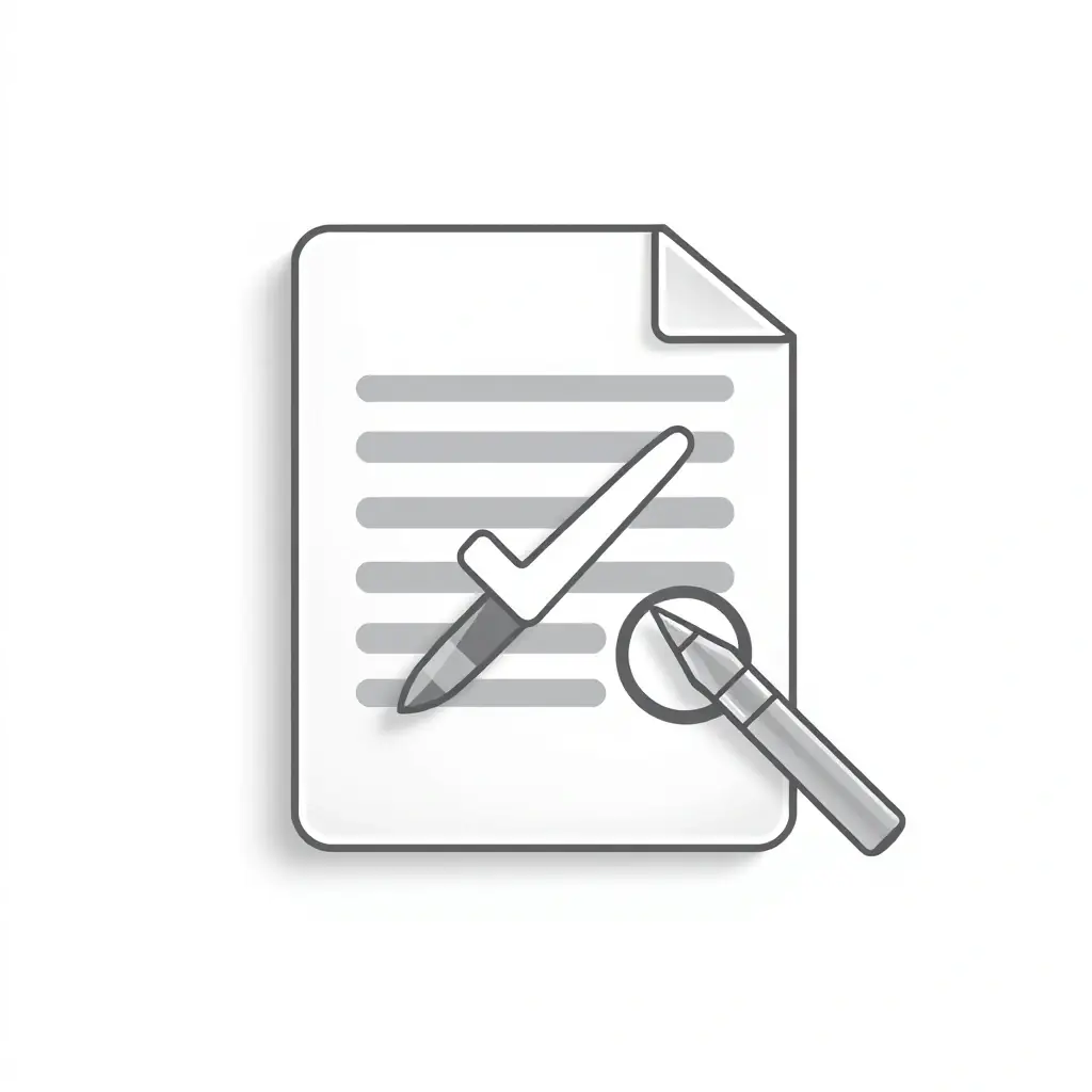 Legal document icon representing terms and conditions, with a formal and professional appearance
