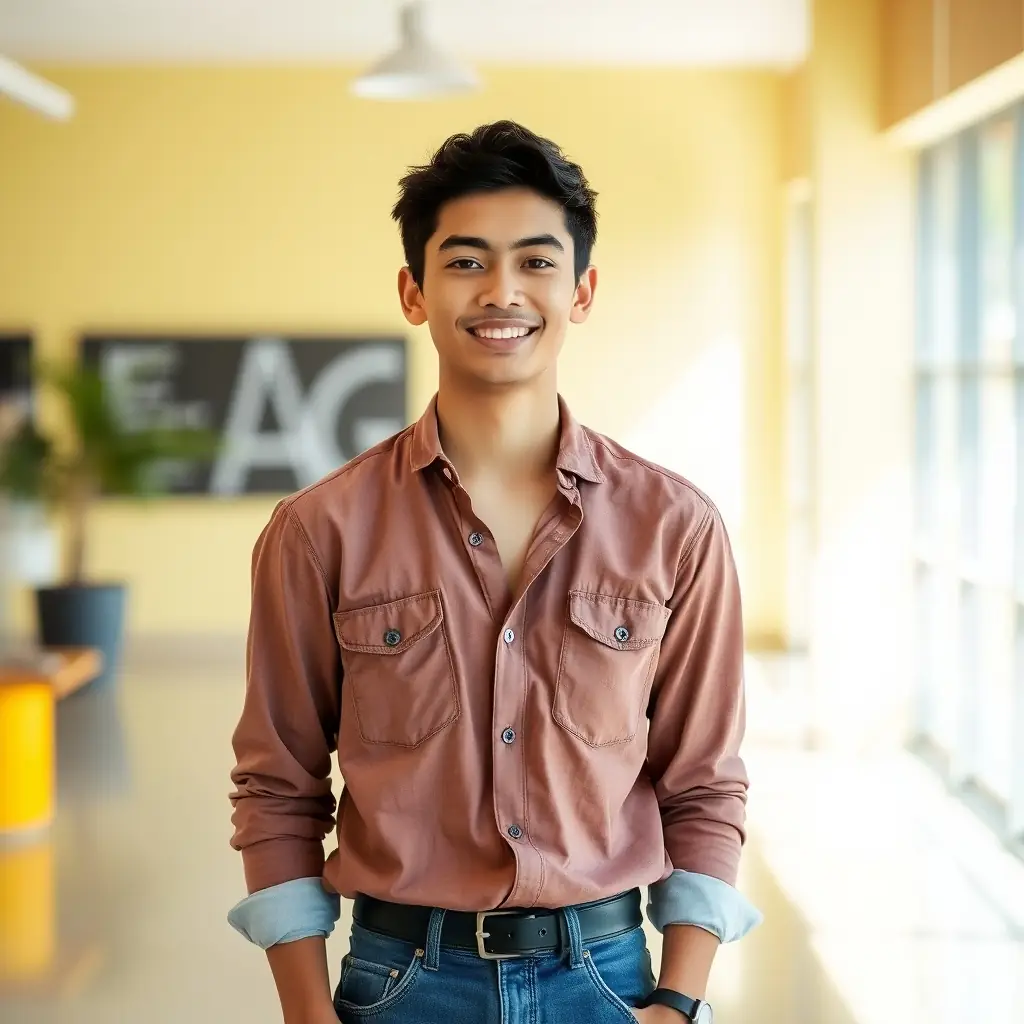 A man with short black hair and a friendly expression, wearing a casual shirt.