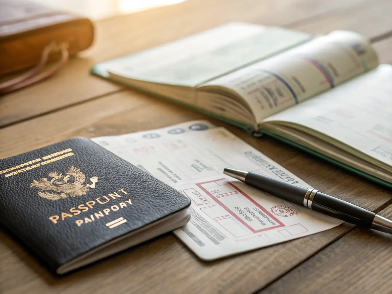 A close-up photo of a US passport renewal with a Spanish-language document next to it, symbolizing assistance for Spanish speakers.