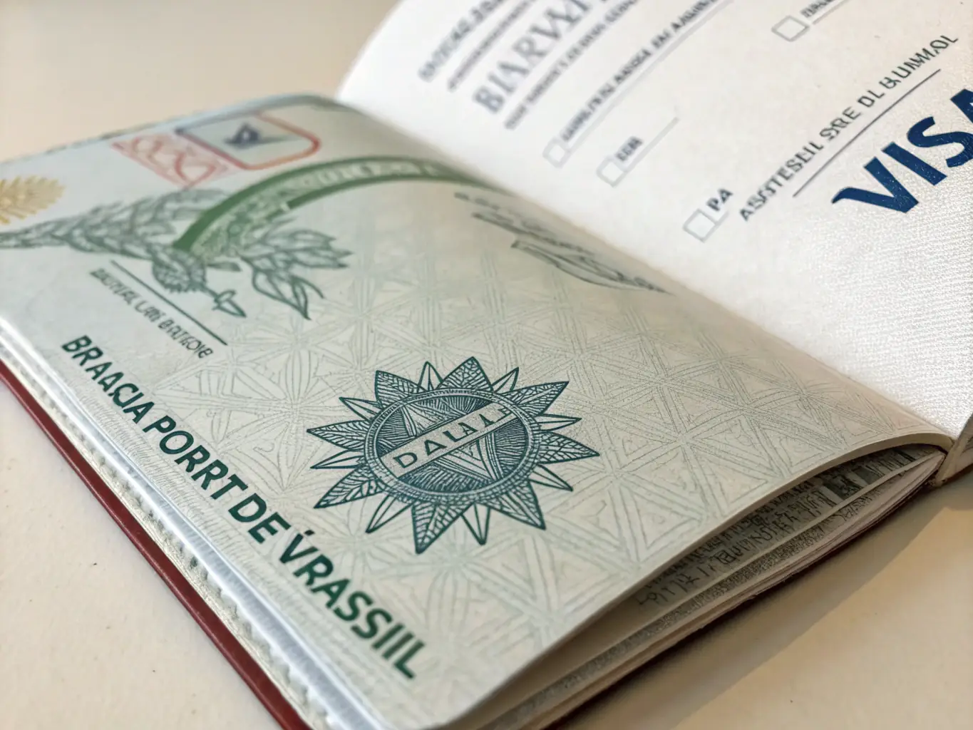 A close-up shot of a U.S. passport with a blurred background of the San Jose city skyline.