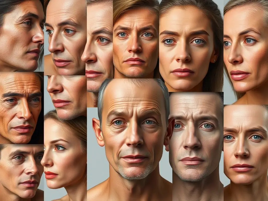 An image showing a diverse dataset of faces with various angles, lighting conditions, and expressions, illustrating the comprehensive training data used to improve Spook's facial recognition accuracy.