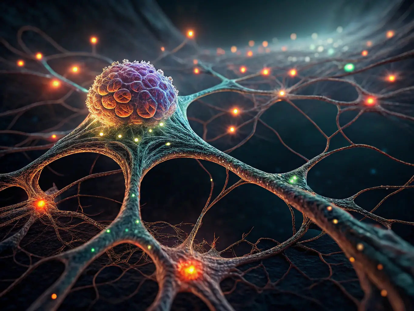 A visual representation of a deep learning model with multiple layers, highlighting the complexity and depth of the algorithms used in Spook's facial recognition technology.
