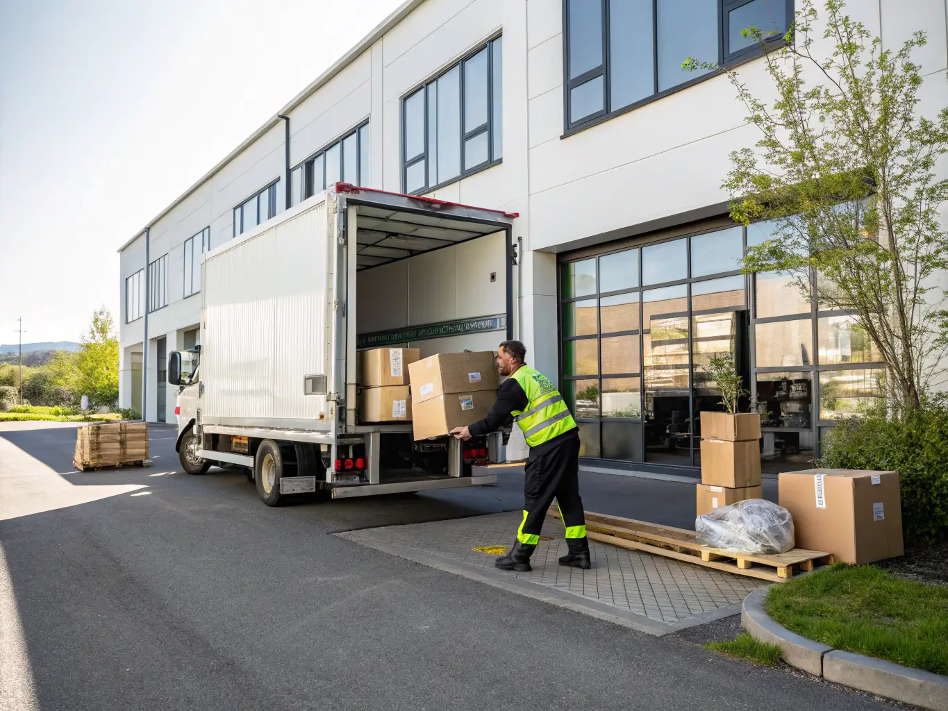 A logistics vehicle delivering e-commerce packages, representing our delivery solutions.