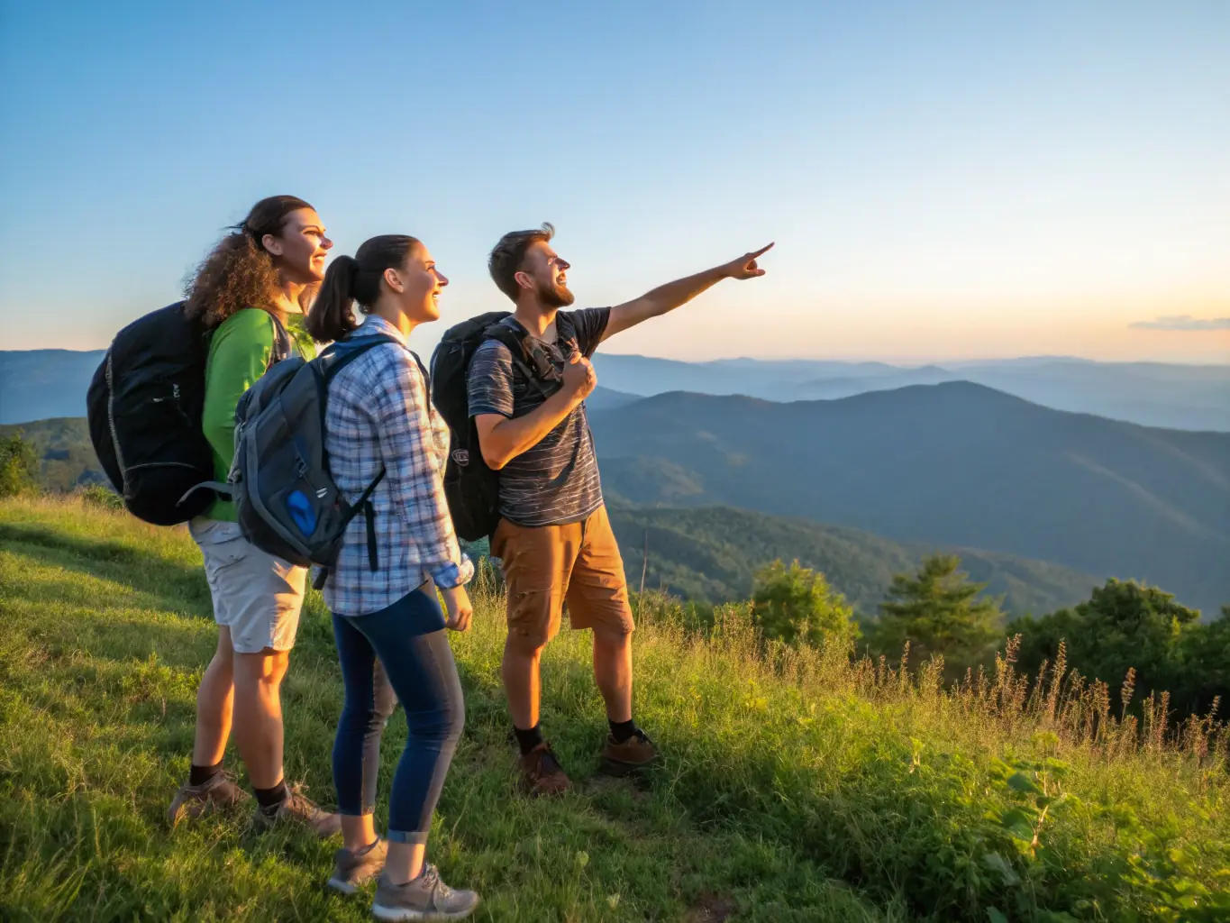 A group of friends enjoying a scenic view during their international holiday.