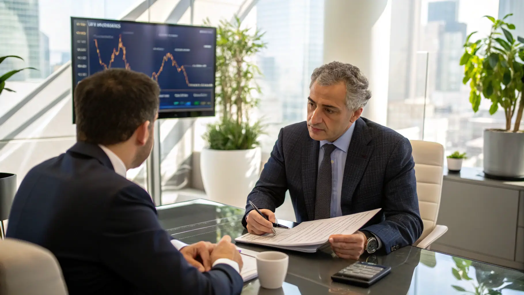 A professional financial advisor mentoring session with students, emphasizing education, trust, and growth