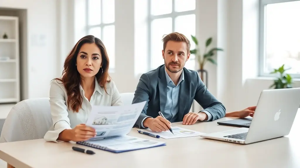 A professional legal team working on property transfer documents, with a focus on disability and estate planning aspects.