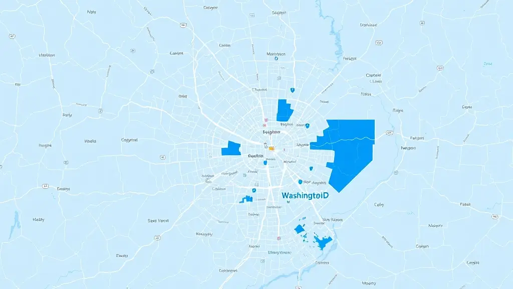 Map of Washington DC and surrounding areas, highlighting the service area of Bio-One of DC.