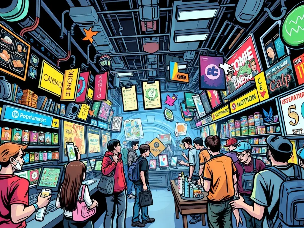 A dynamic visual of the NFT marketplace showcasing various collectibles and user interactions.