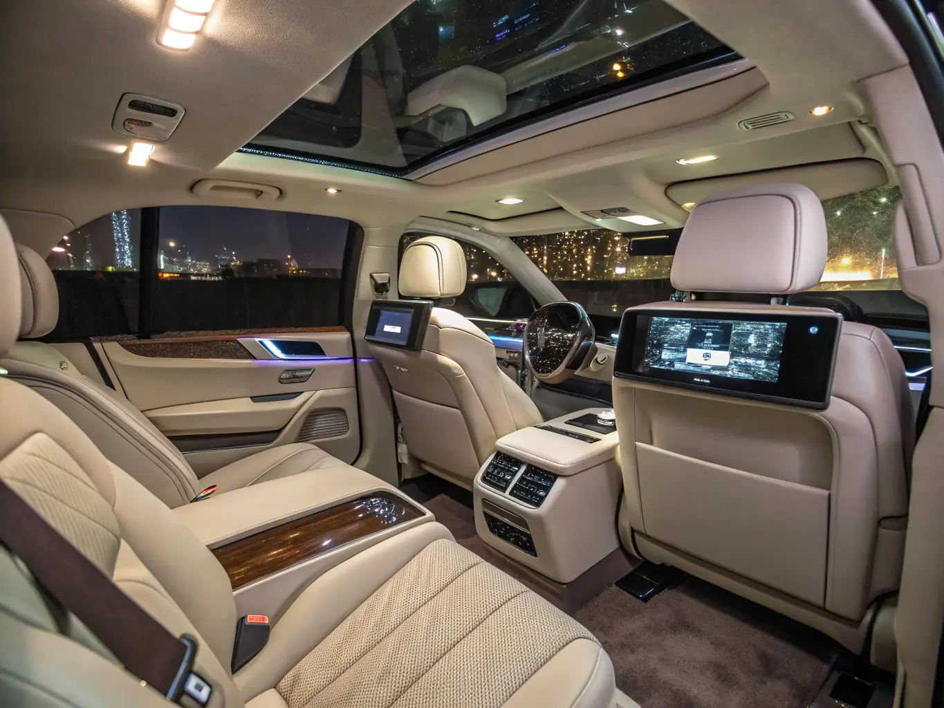 An interior shot of a car with privacy film, subtly obscuring the view from outside while maintaining a clear and unobstructed view from the inside, highlighting the balance of privacy and visibility.