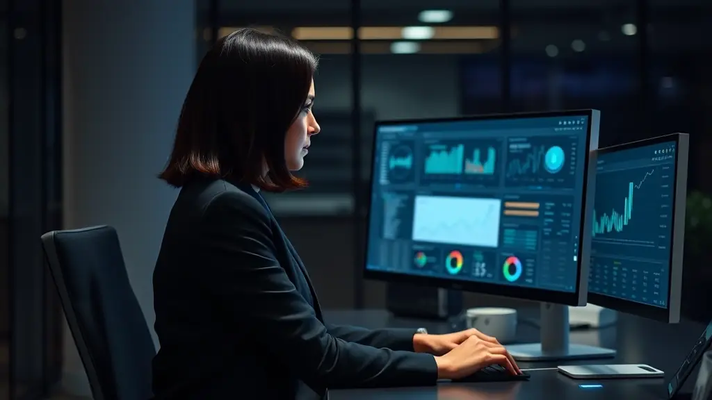 A person working on a computer, with a focus on digital marketing analytics.