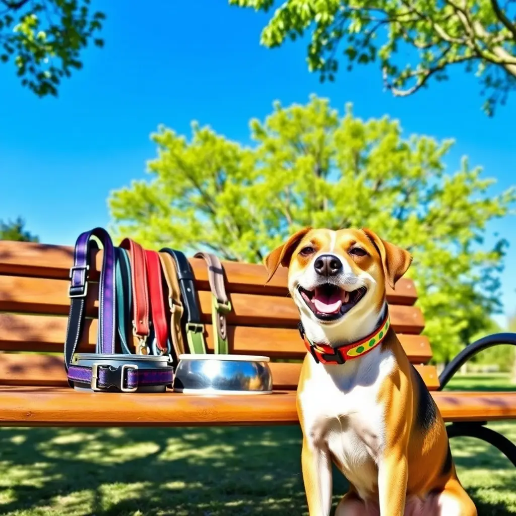 A friendly, eco-conscious pet owner with a dog and a cat, surrounded by biodegradable toys, plant-based shampoos, and vegan treats, in a natural outdoor setting, emphasizing sustainability and care.