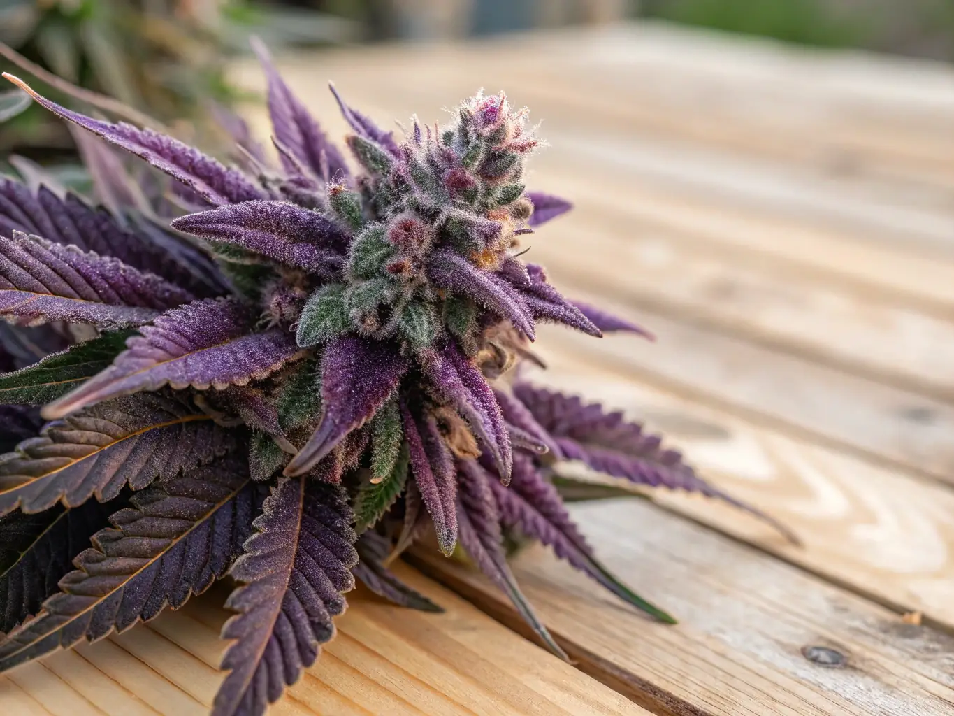 A close-up shot of Apples & Bananas x Jokerz Flower, showcasing its dense, compact buds, bright green tones with subtle purples, orange pistils, and thick trichome coverage creating a frosty texture.