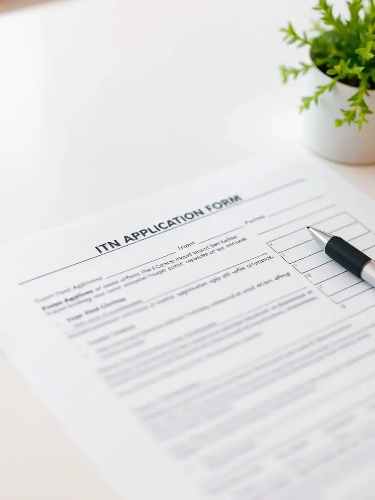 A close-up shot of an ITIN document, highlighting the importance of the ITIN for tax filing and compliance.
