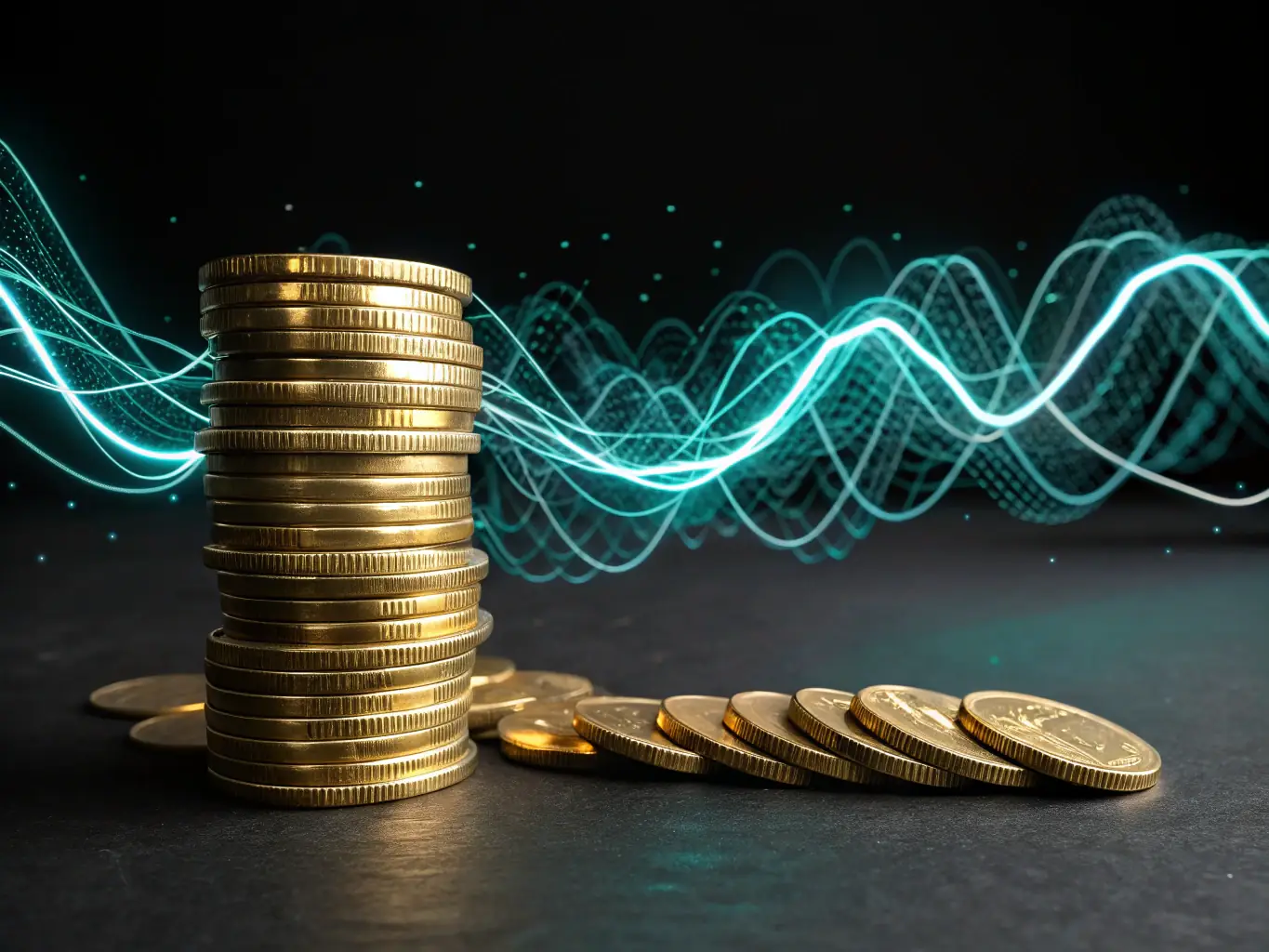 A stack of coins being divided into portions, illustrating the concept of installment loans.