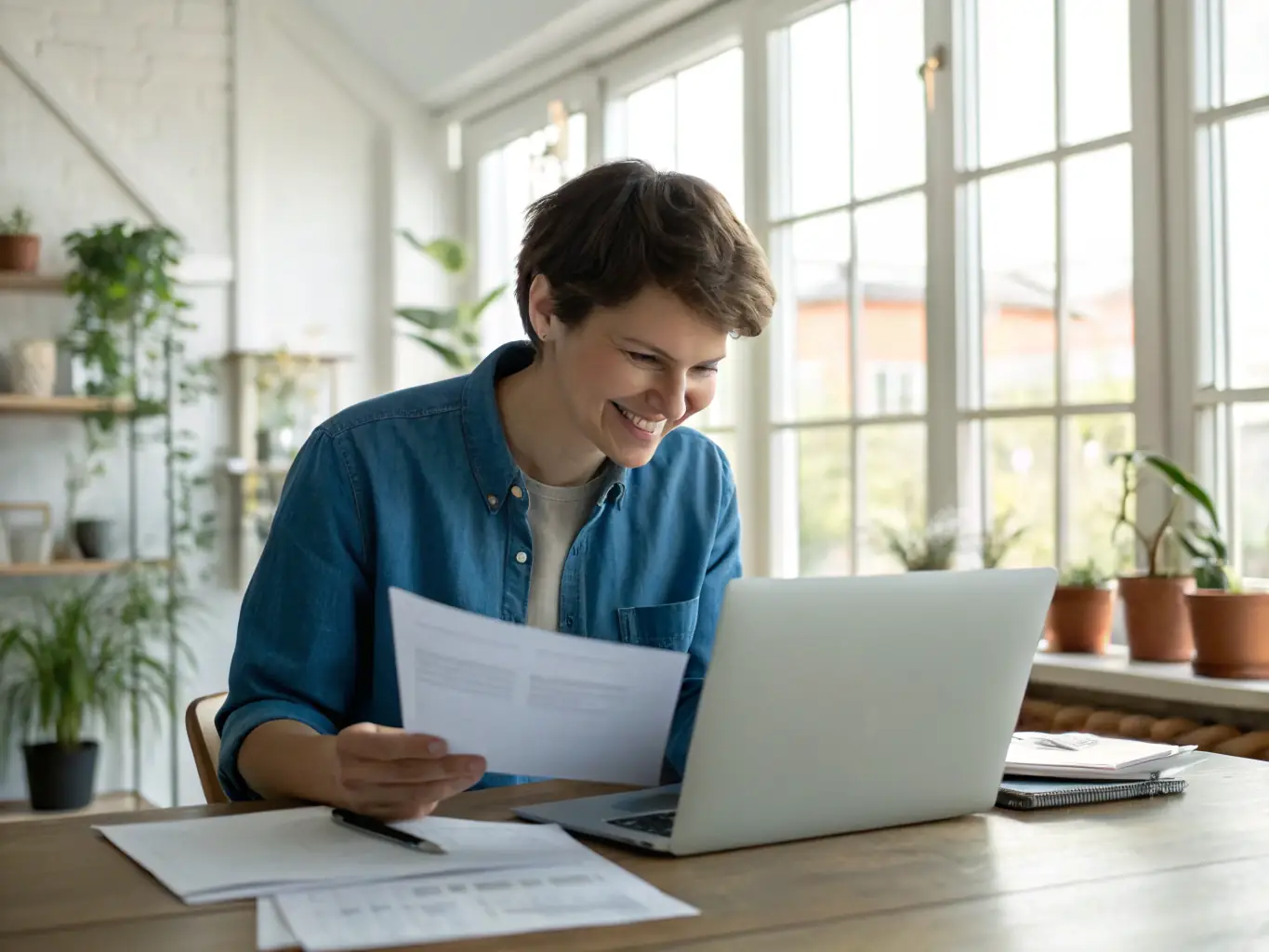 A person looking stressed while reviewing financial documents, symbolizing the need for a personal loan.