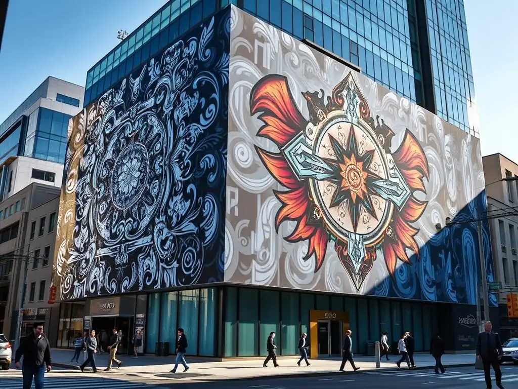 A detailed image of a building wrap installation in Los Angeles, highlighting the precision and quality of our work.