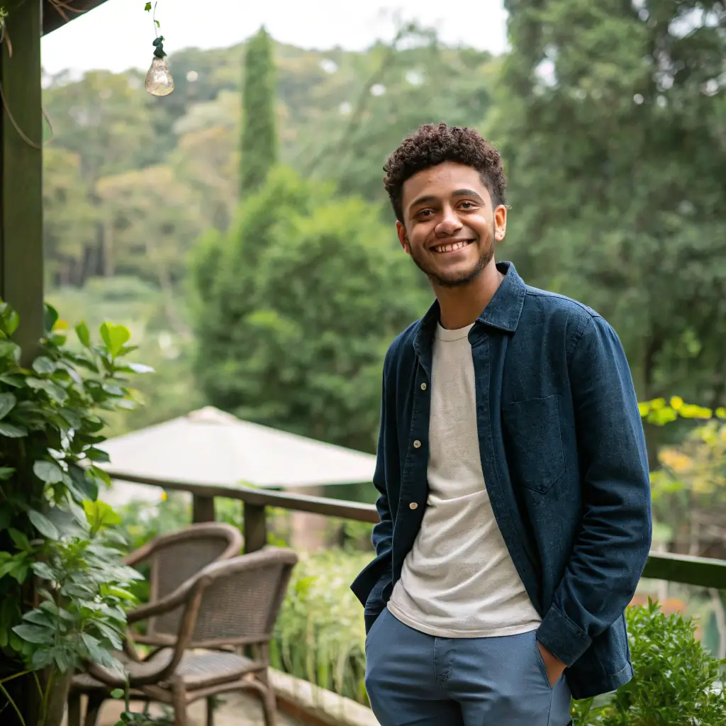 Ben Carter is a young man with a friendly smile, sporting a neatly trimmed beard and casual attire, often seen carrying a reusable tote bag.