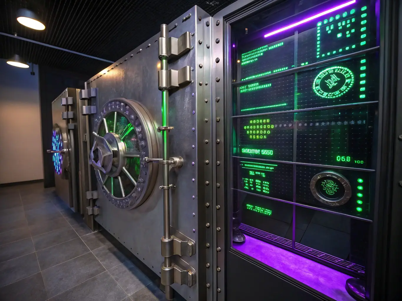 A digital bunker protecting data streams, symbolizing modern digital security.