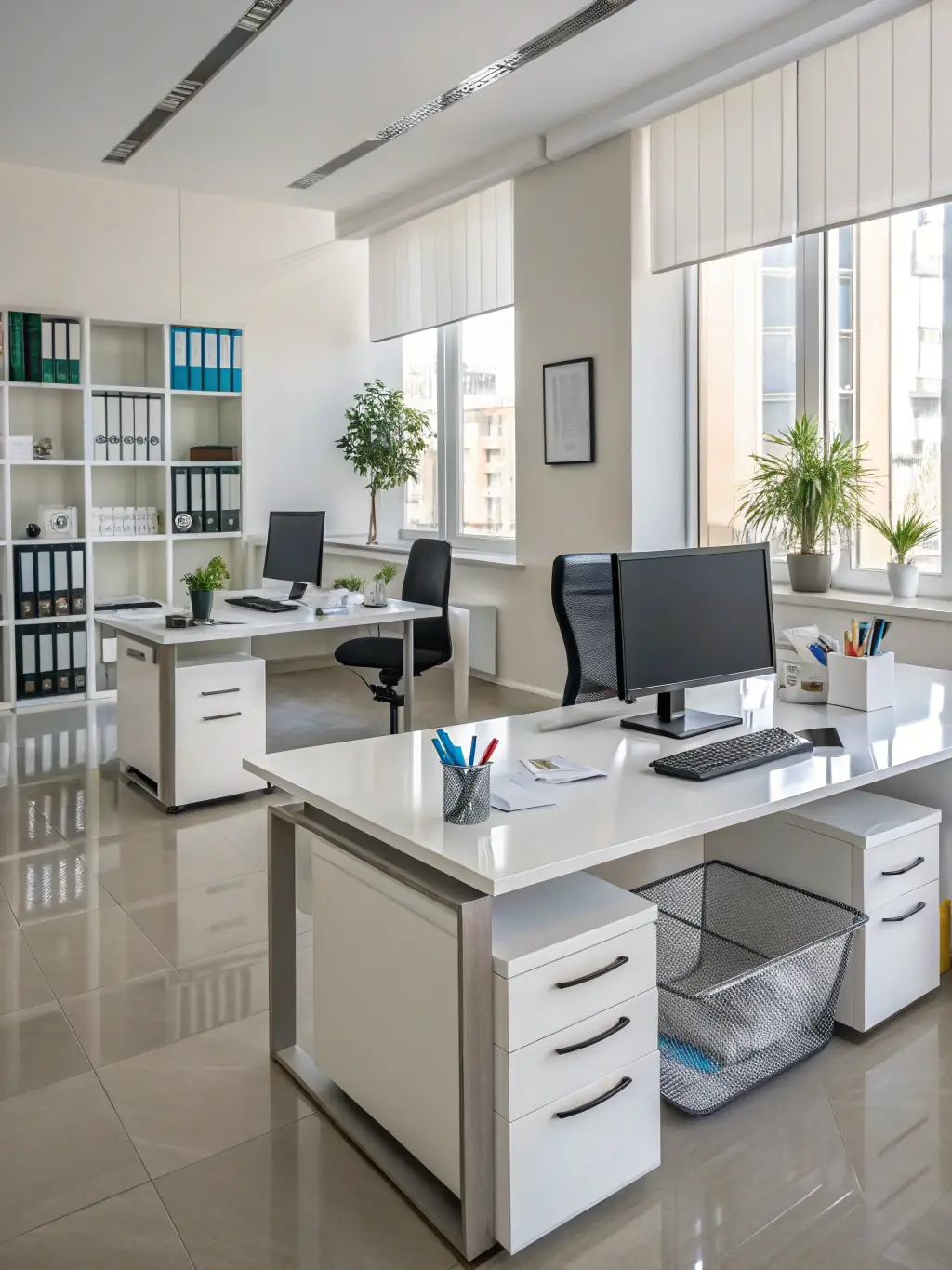 A clean and well-organized office space after As New cleaning services, emphasizing the transformation and improved environment.