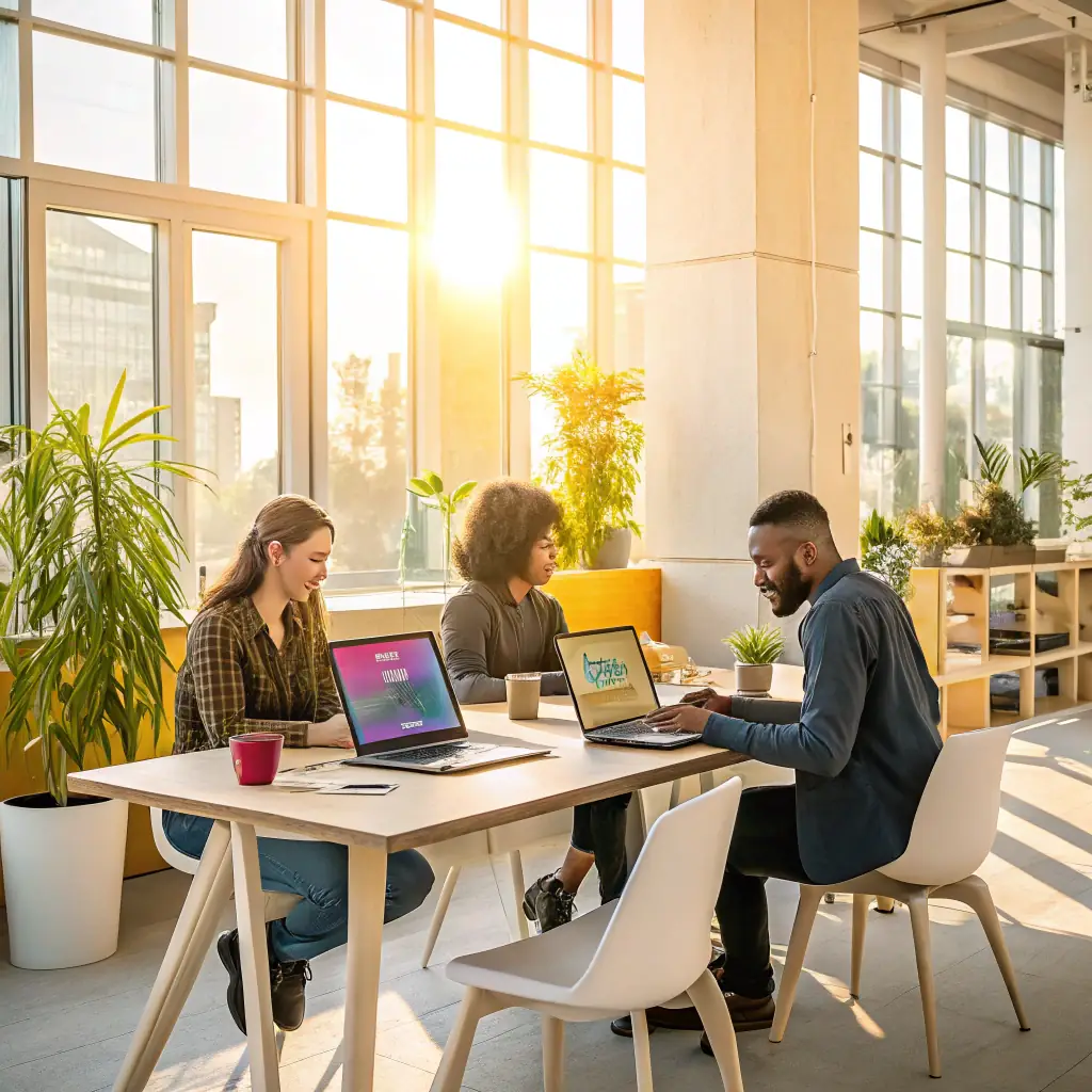 An image of a collaborative brainstorming session with diverse individuals, symbolizing the custom and tailored approach of Sweetgrass consulting.
