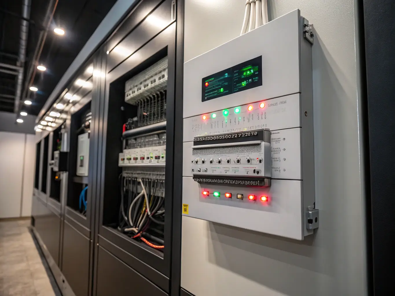 AI-generated image of a close-up of the cabinet's control interface and cooling system